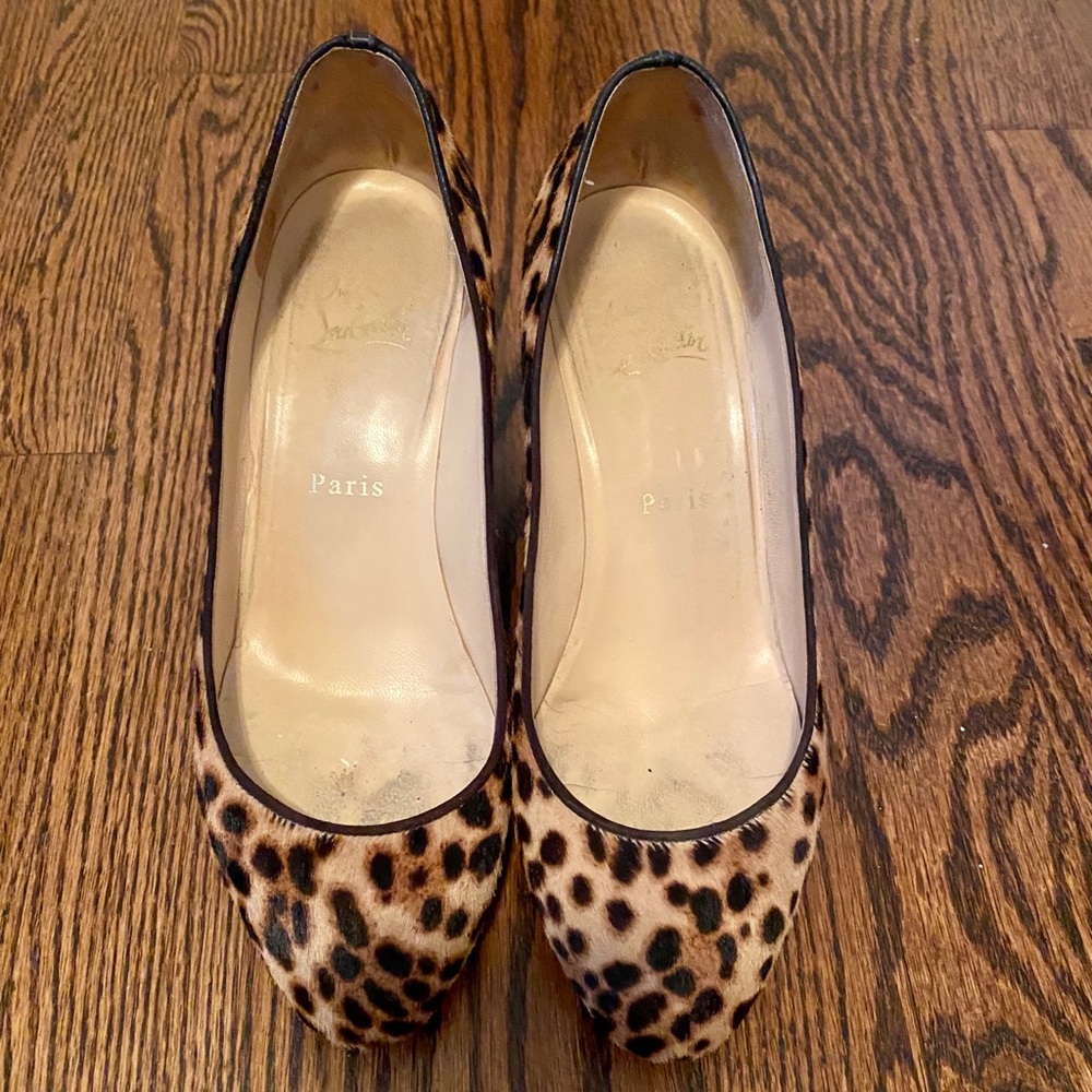 Christian Louboutin  pony hair wedge